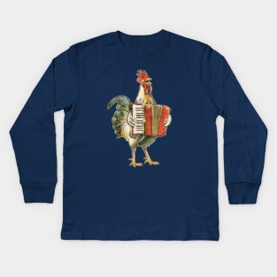 Accordion Chicken Kids Long Sleeve T-Shirt